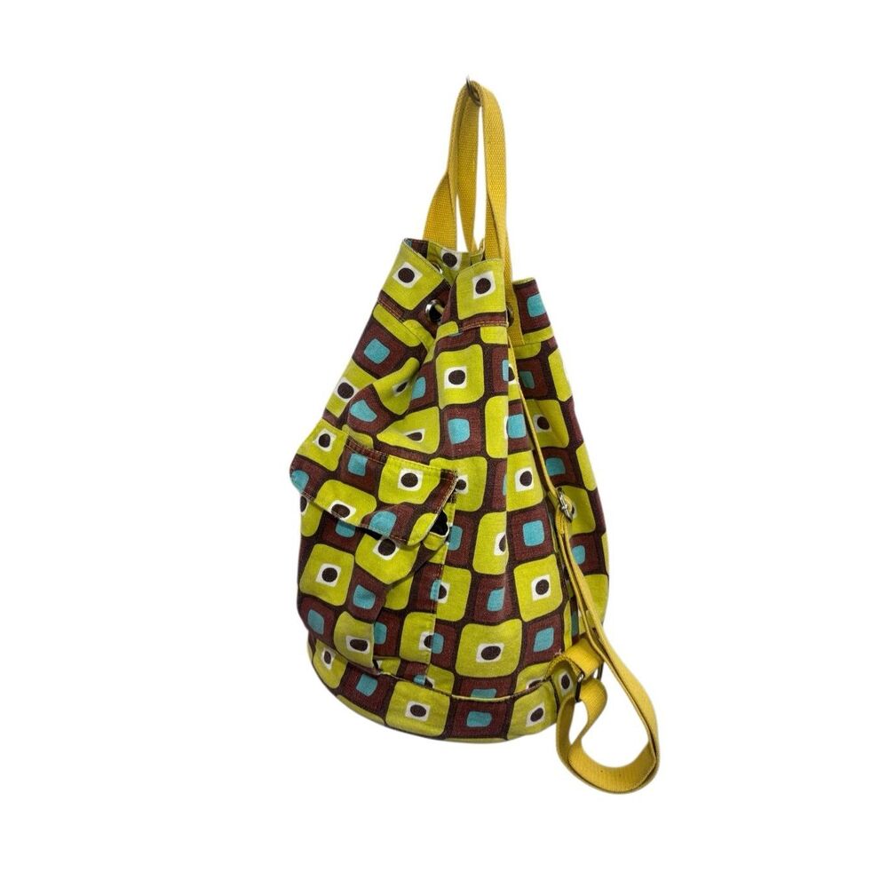 Ecototes Canvas Drawstring Bucket Backpack Geomet… - image 4